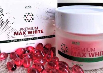Viên uống trắng da Genie Premium Max White màu đỏ