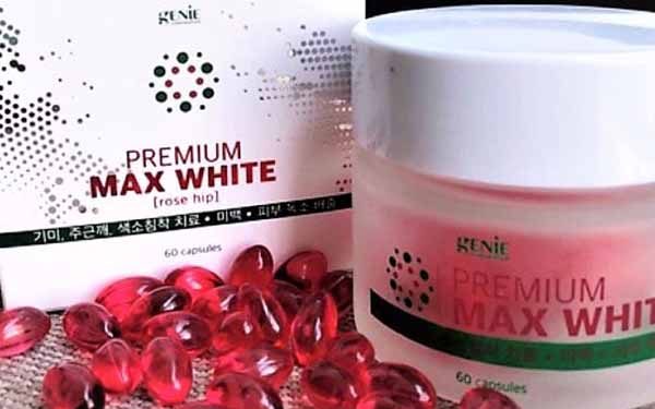 Viên uống trắng da Genie Premium Max White màu đỏ