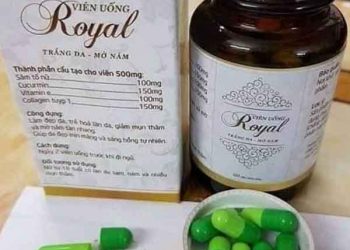 viên uống royal hình con nhộng màu xanh