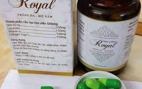 viên uống royal hình con nhộng màu xanh